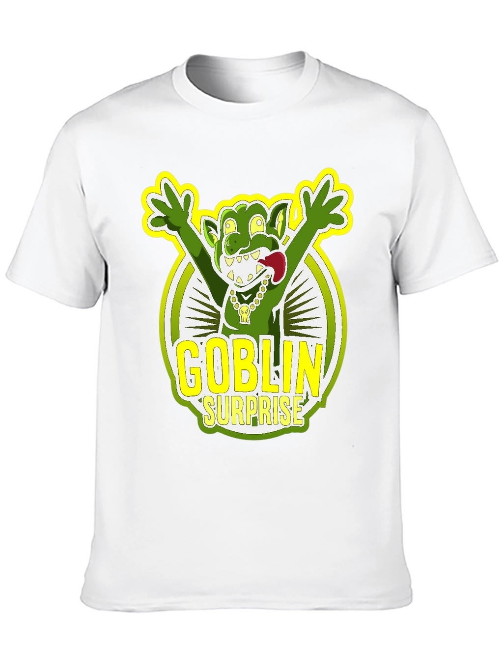 Goblin Surprise Graphic Tee - Black Crew Neck T-Shirt