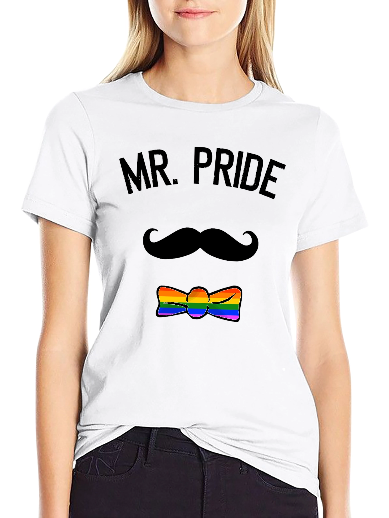 Mr. Pride LGBTQ+ Rainbow Bowtie T-Shirt