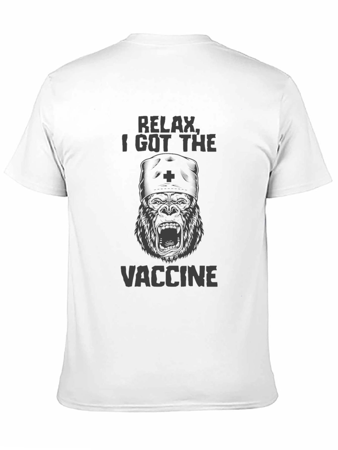 Relax I Got the Vaccine Gorilla Graphic T-Shirt