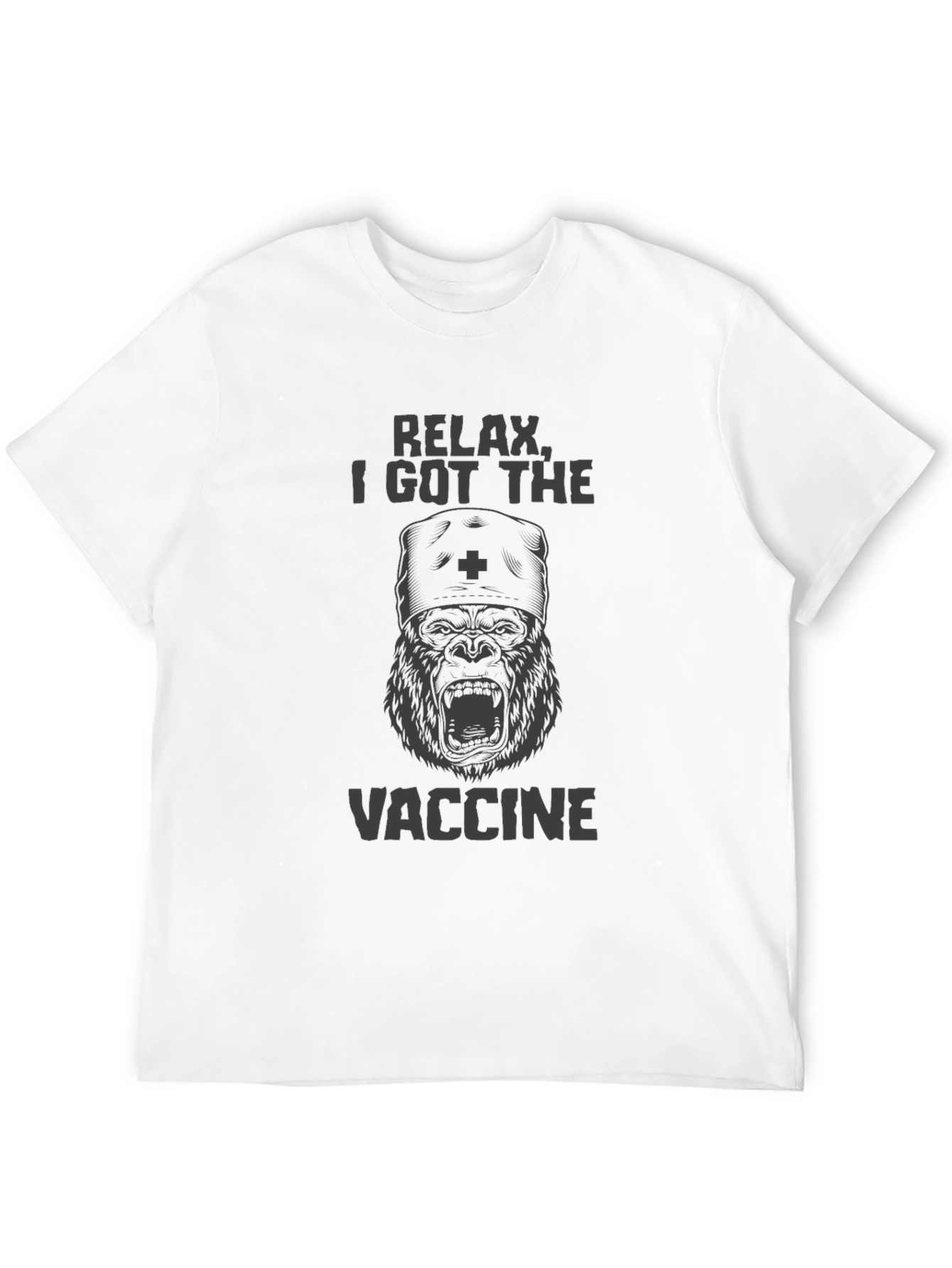 Relax I Got the Vaccine Gorilla Graphic T-Shirt
