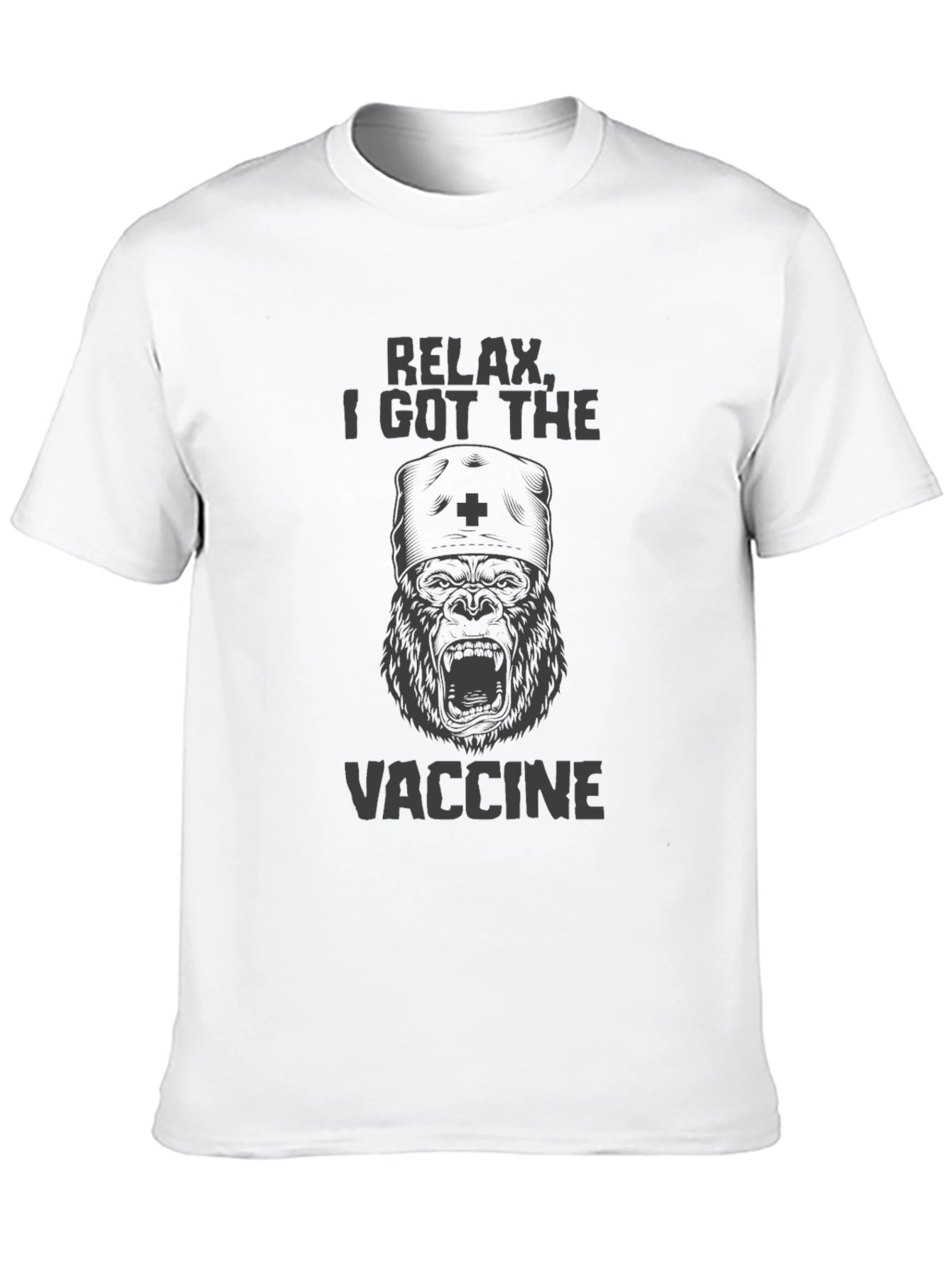 Relax I Got the Vaccine Gorilla Graphic T-Shirt