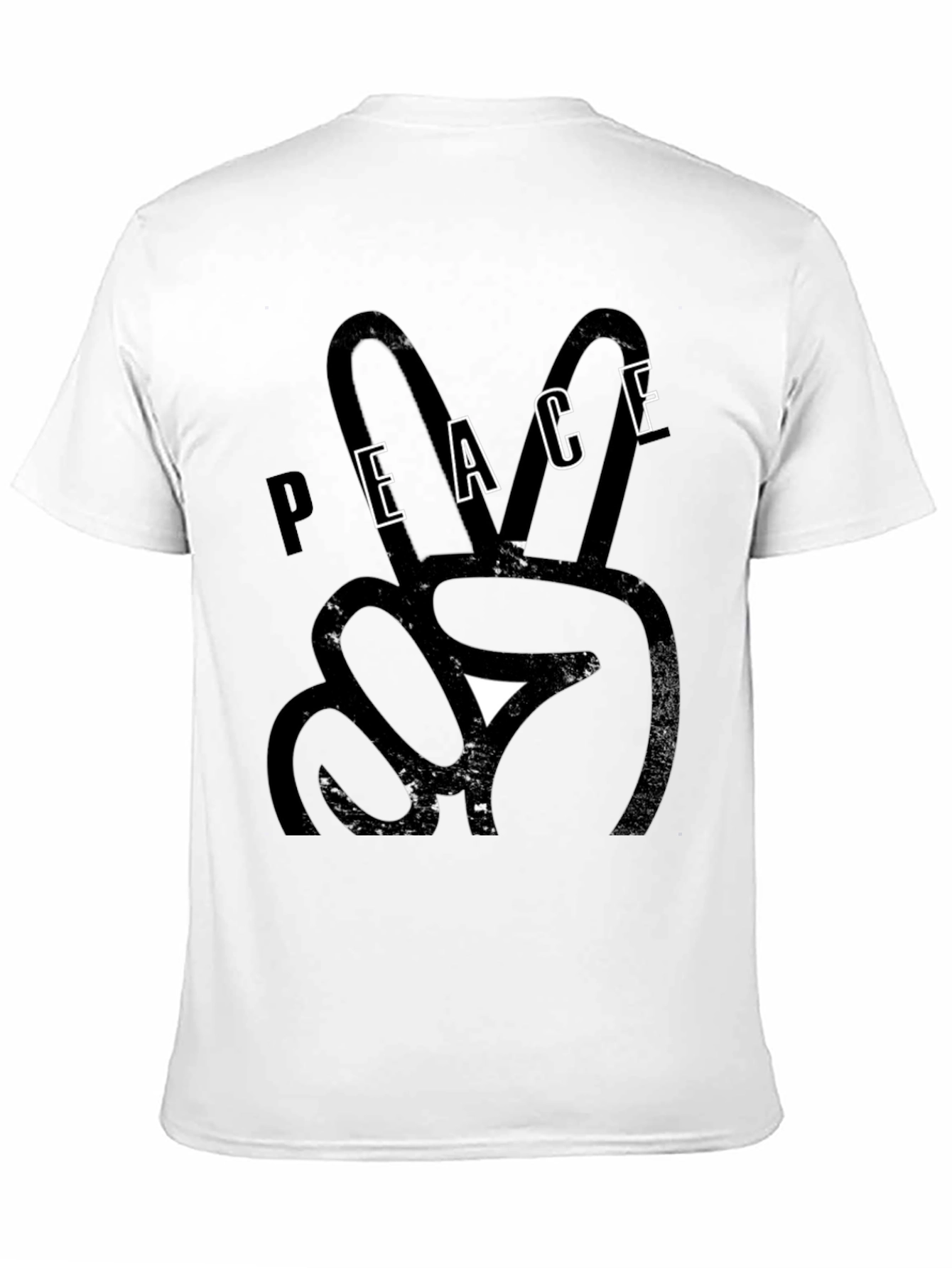 Peace Sign Graphic Print Tee - Black