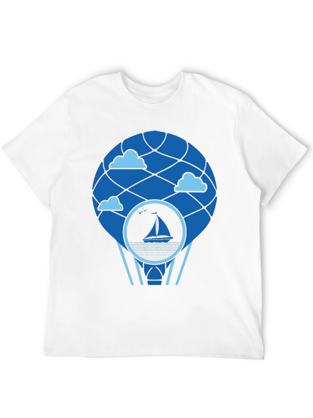 Sailboat Hot Air Balloon T-Shirt - Black