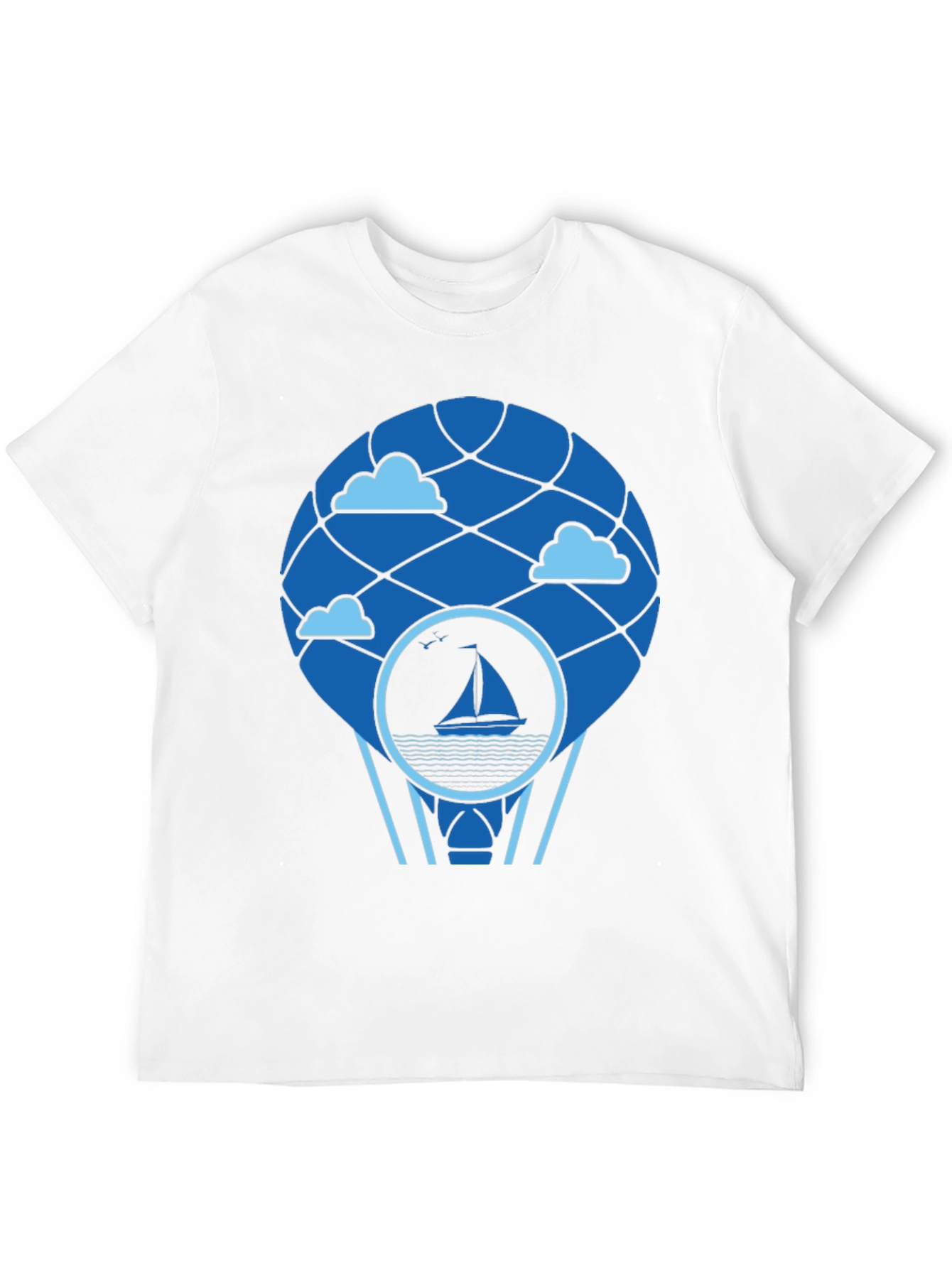 Sailboat Hot Air Balloon T-Shirt - Black