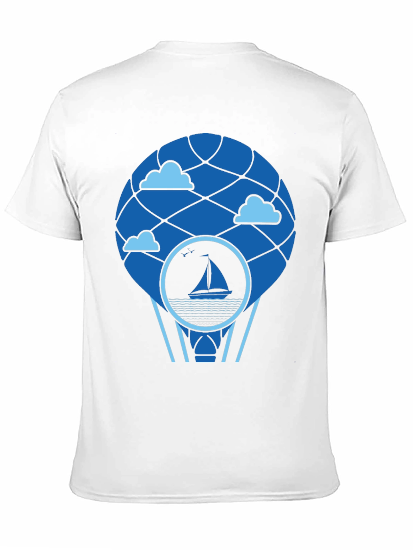 Sailboat Hot Air Balloon T-Shirt - Black
