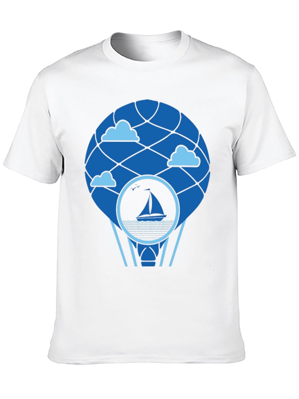 Sailboat Hot Air Balloon T-Shirt - Black