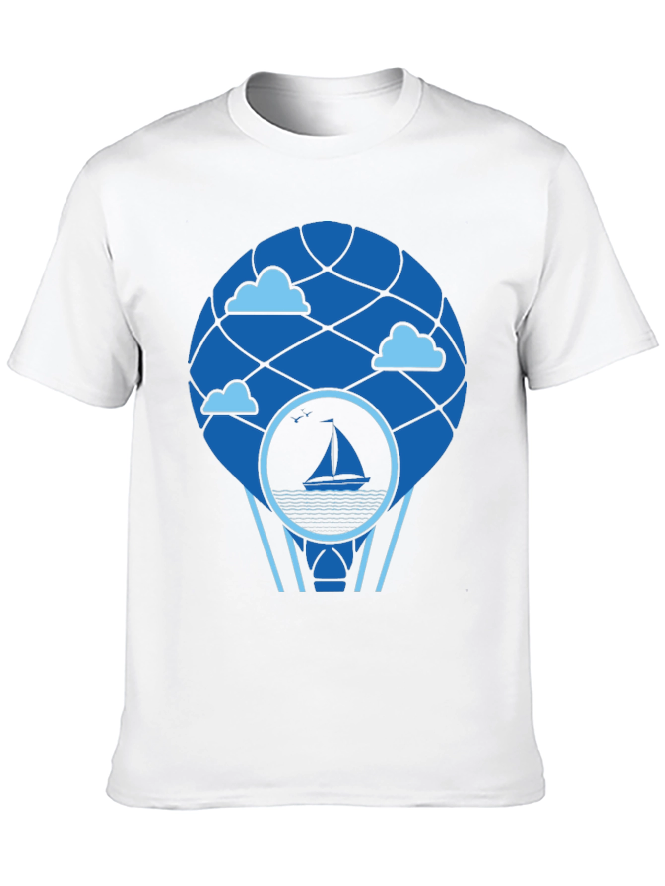 Sailboat Hot Air Balloon T-Shirt - Black