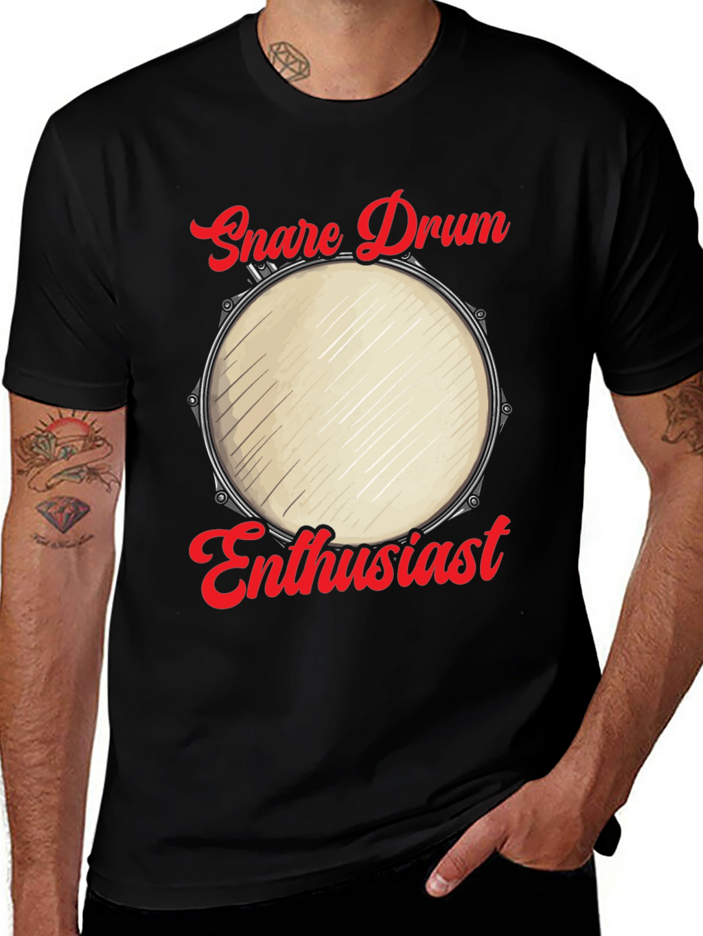 Snare Drum Enthusiast Graphic Tee - Musicians Humor