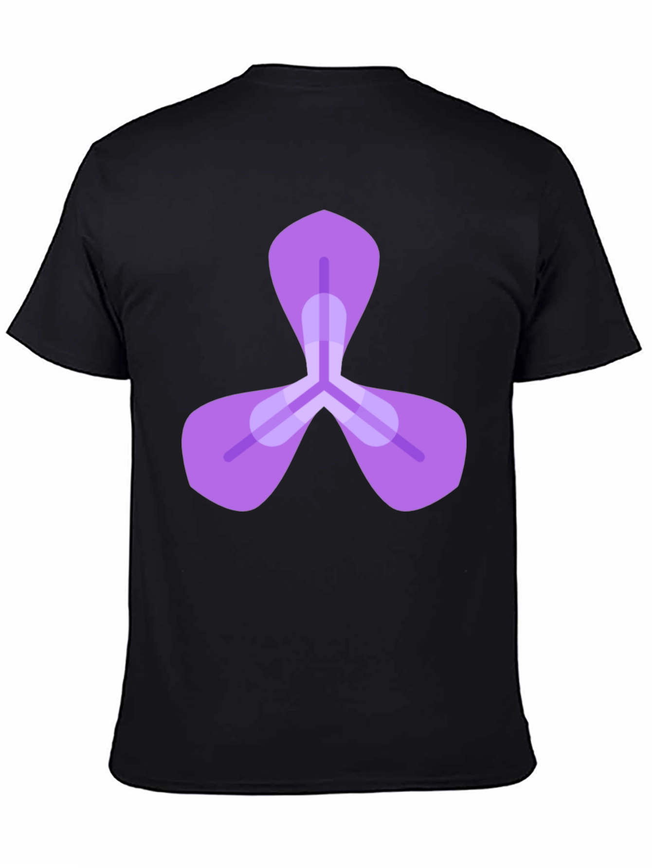 Mens Black Tee with Abstract Purple Design