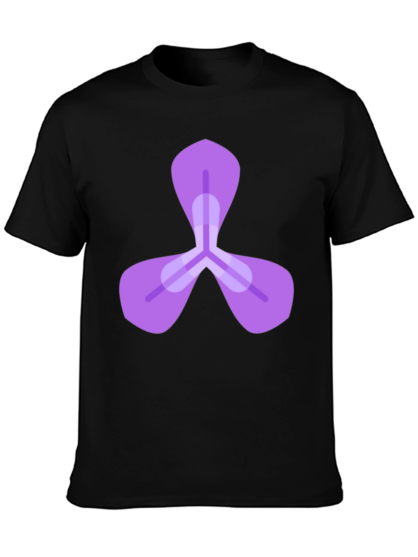 Mens Black Tee with Abstract Purple Design