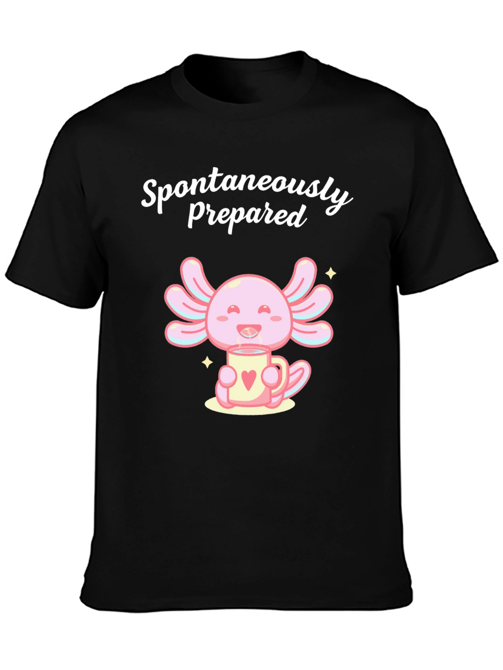 Spontaneously Prepared Axolotl Black T-Shirt