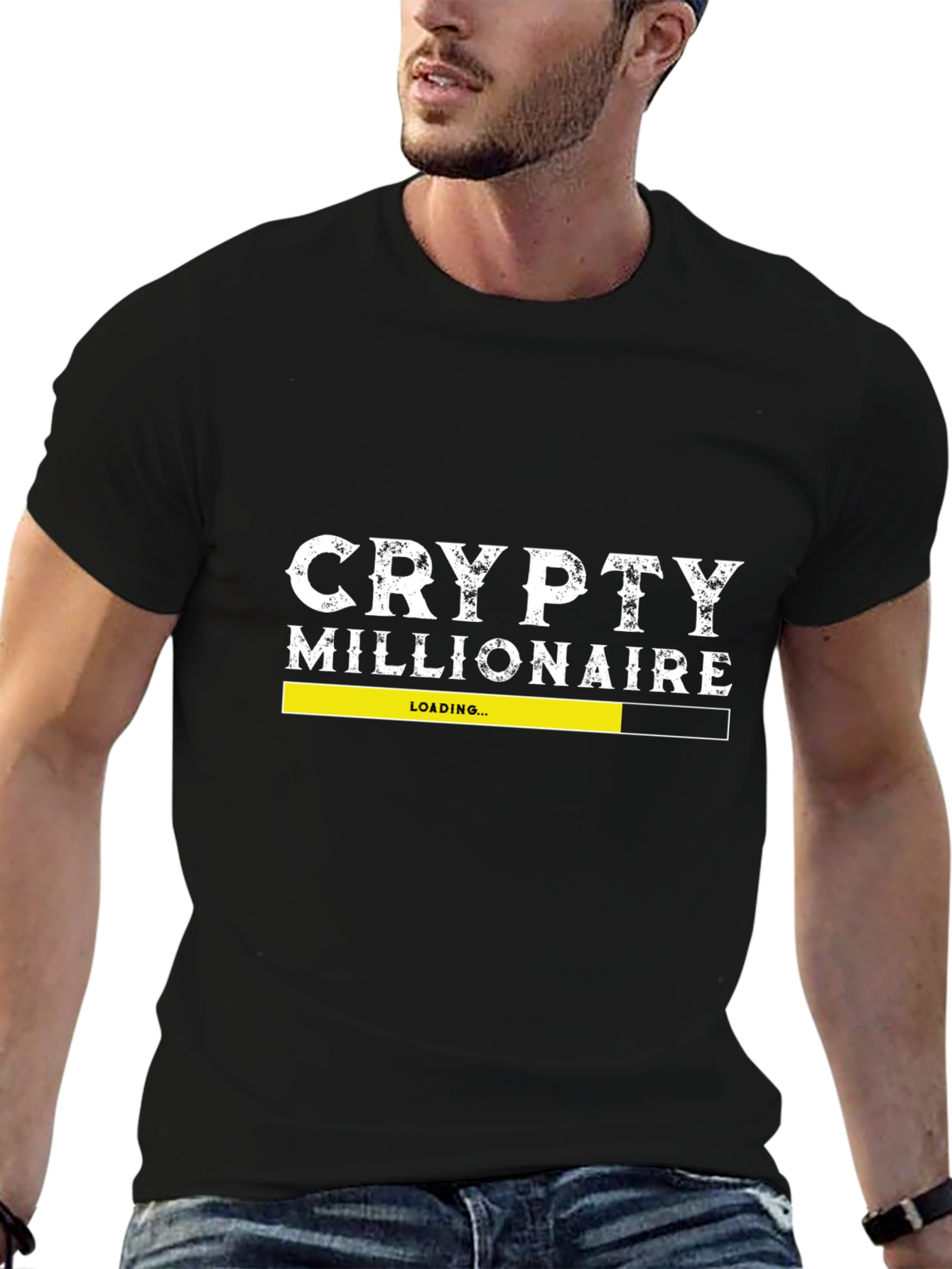 Crypto Millionaire Loading Black Tee