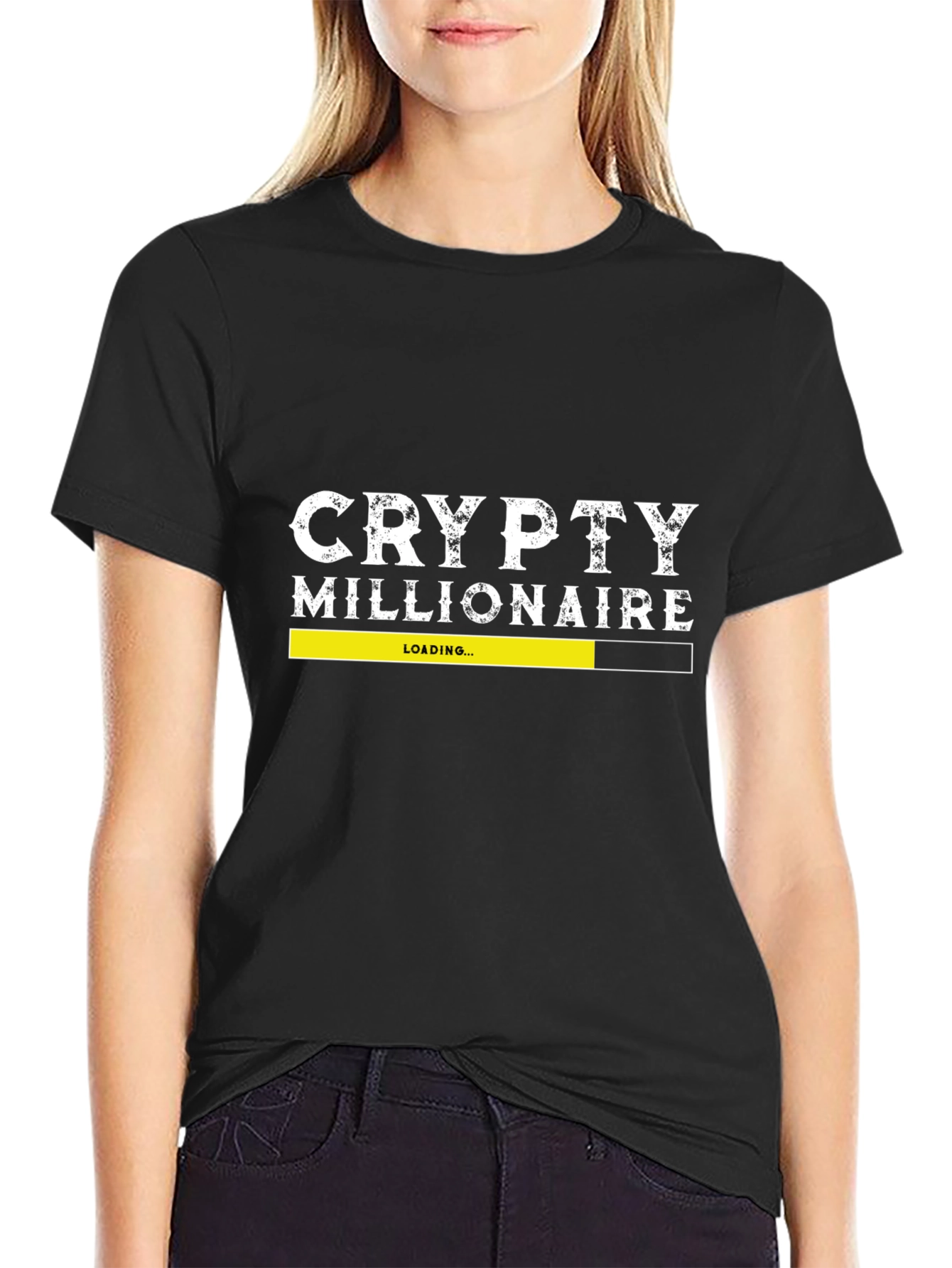 Crypto Millionaire Loading Black Tee
