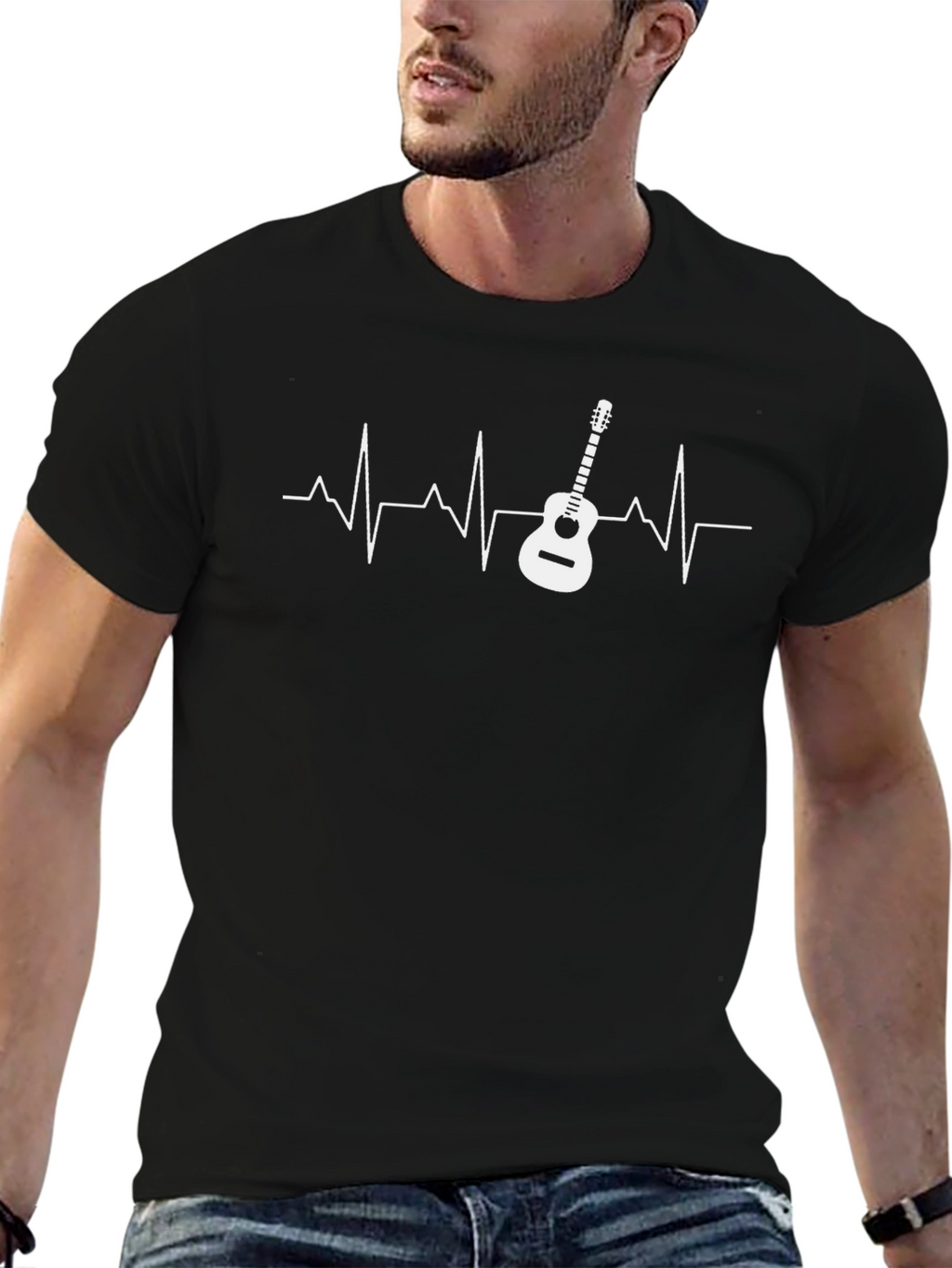 Guitar Heartbeat Graphic Tee - Musicians T-Shirt