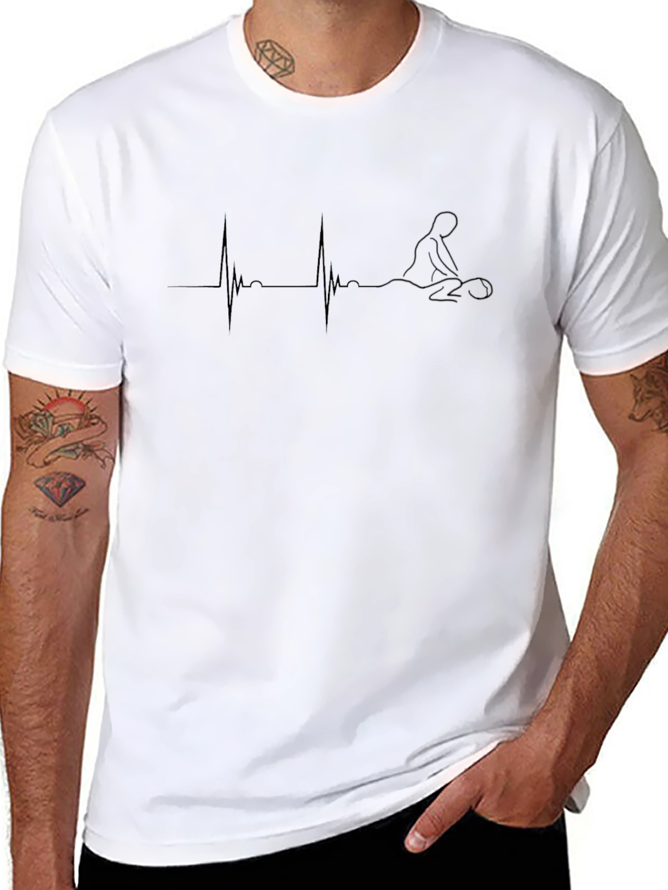 Massage Heartbeat T-Shirt - Relaxing Therapist Design