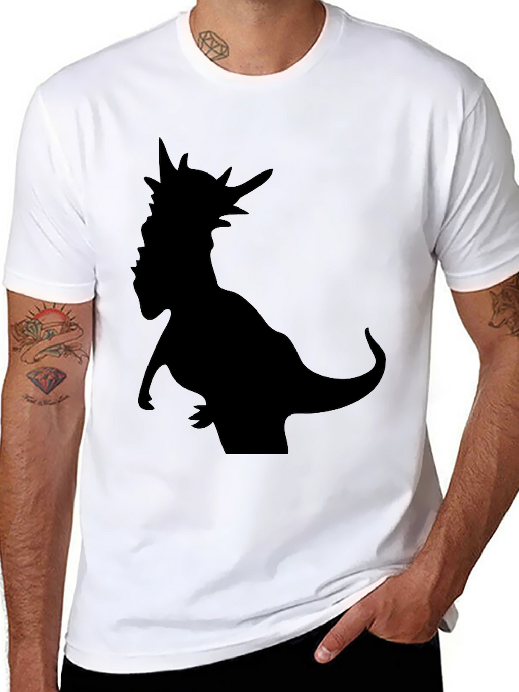 Dino Silhouette T-Shirt - Black Graphic Tee
