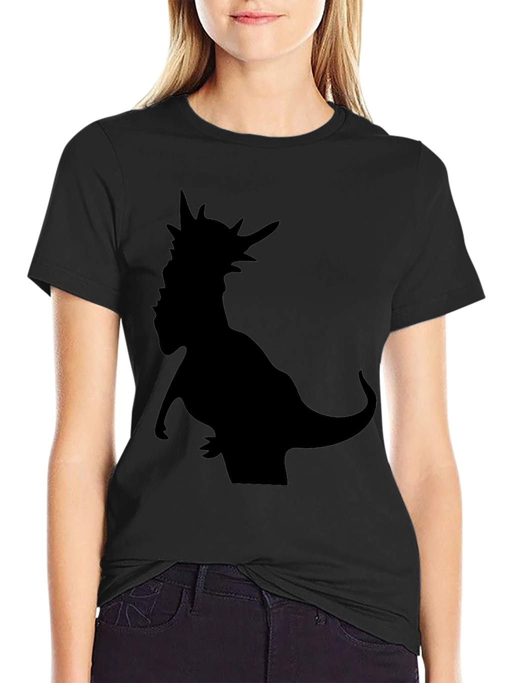 Dino Silhouette T-Shirt - Black Graphic Tee