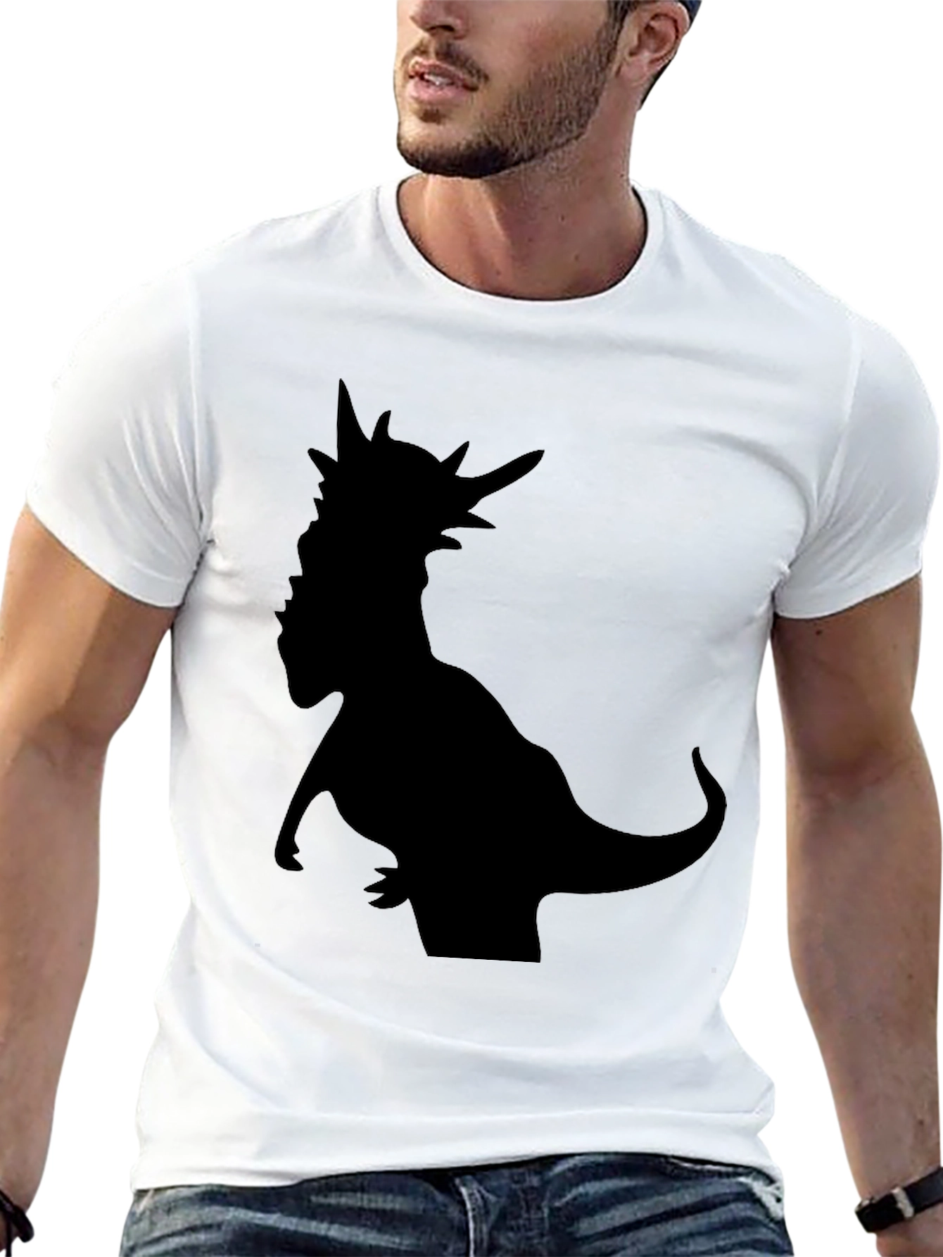 Dino Silhouette T-Shirt - Black Graphic Tee
