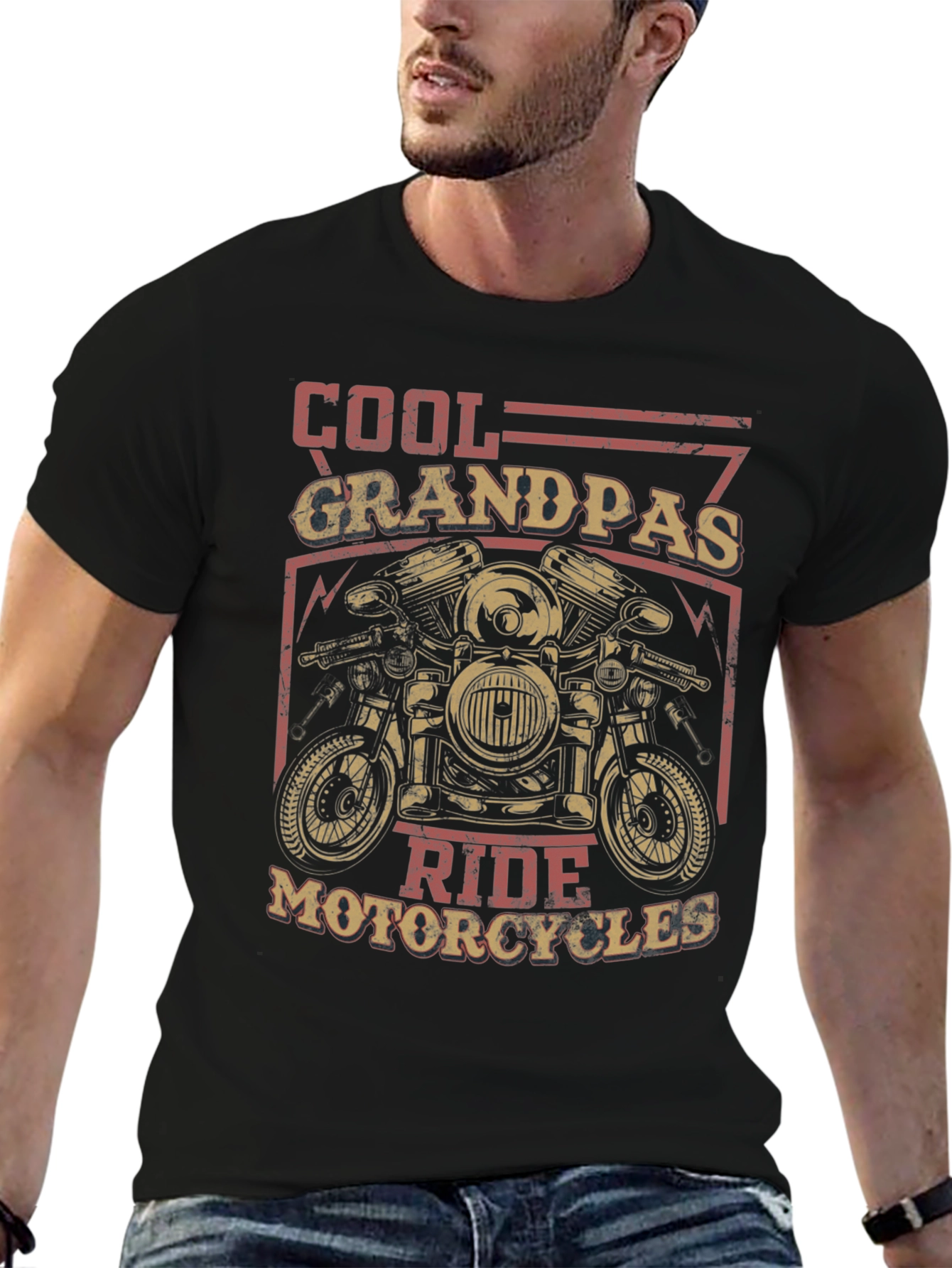 Cool Grandpas Ride Motorcycles Graphic Tee