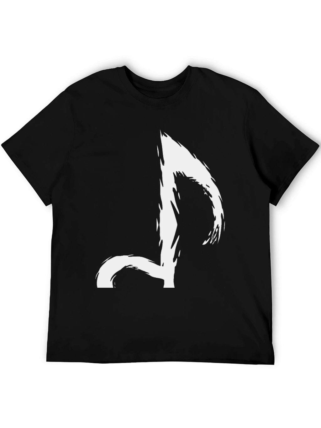Abstract Music Note Graphic Tee - Black Casual T-Shirt