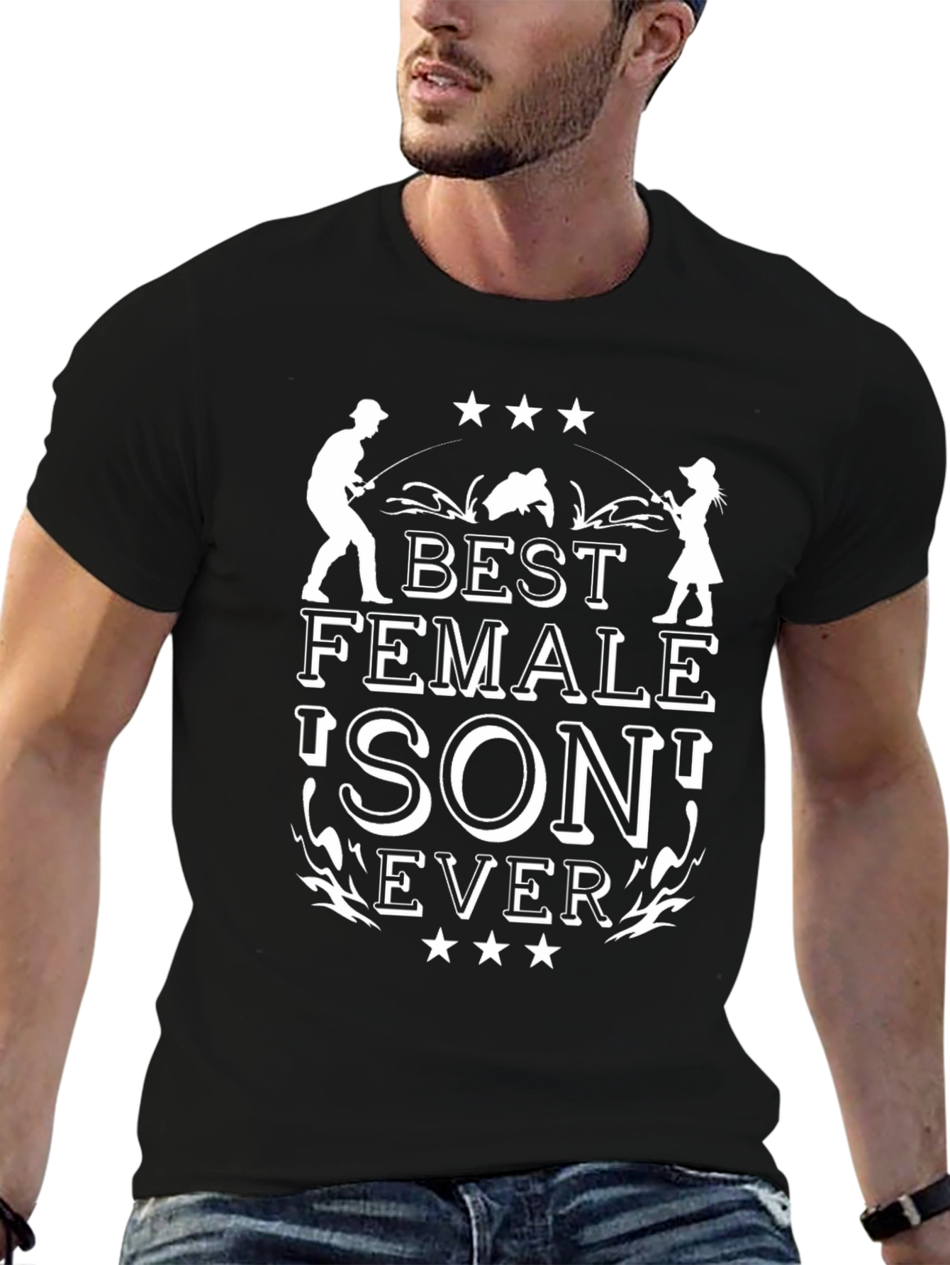 Best Female Son Ever T-Shirt - Fishing Design