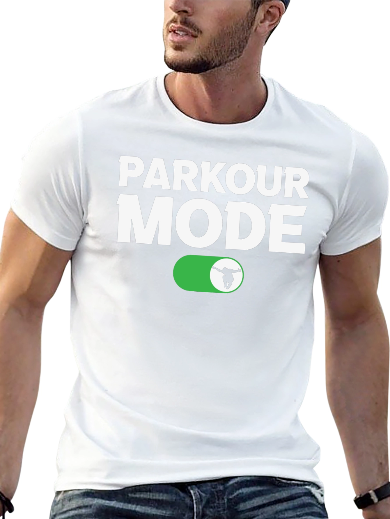 Parkour Mode On T-Shirt - Athletic Black Tee