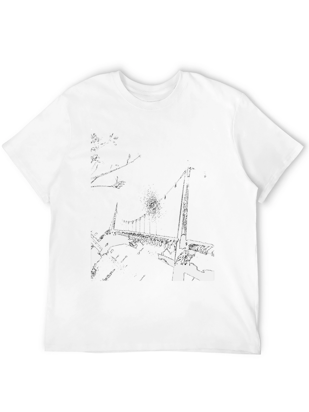 Abstract Bridge Graphic Black T-Shirt