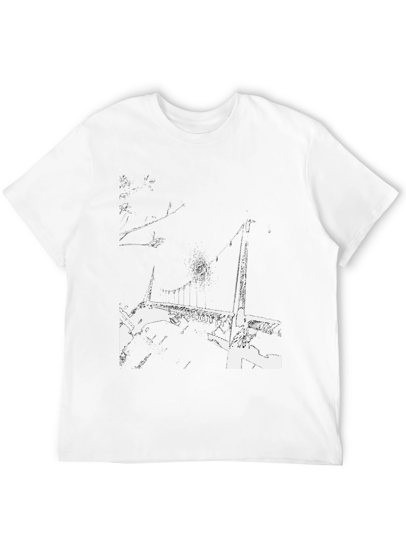 Abstract Bridge Graphic Black T-Shirt