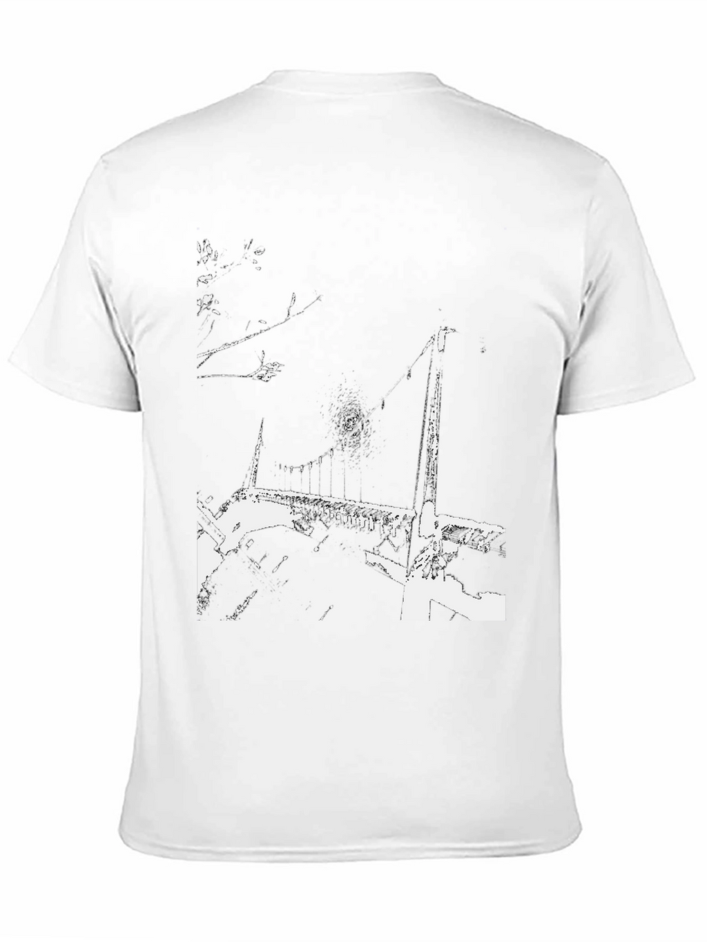 Abstract Bridge Graphic Black T-Shirt