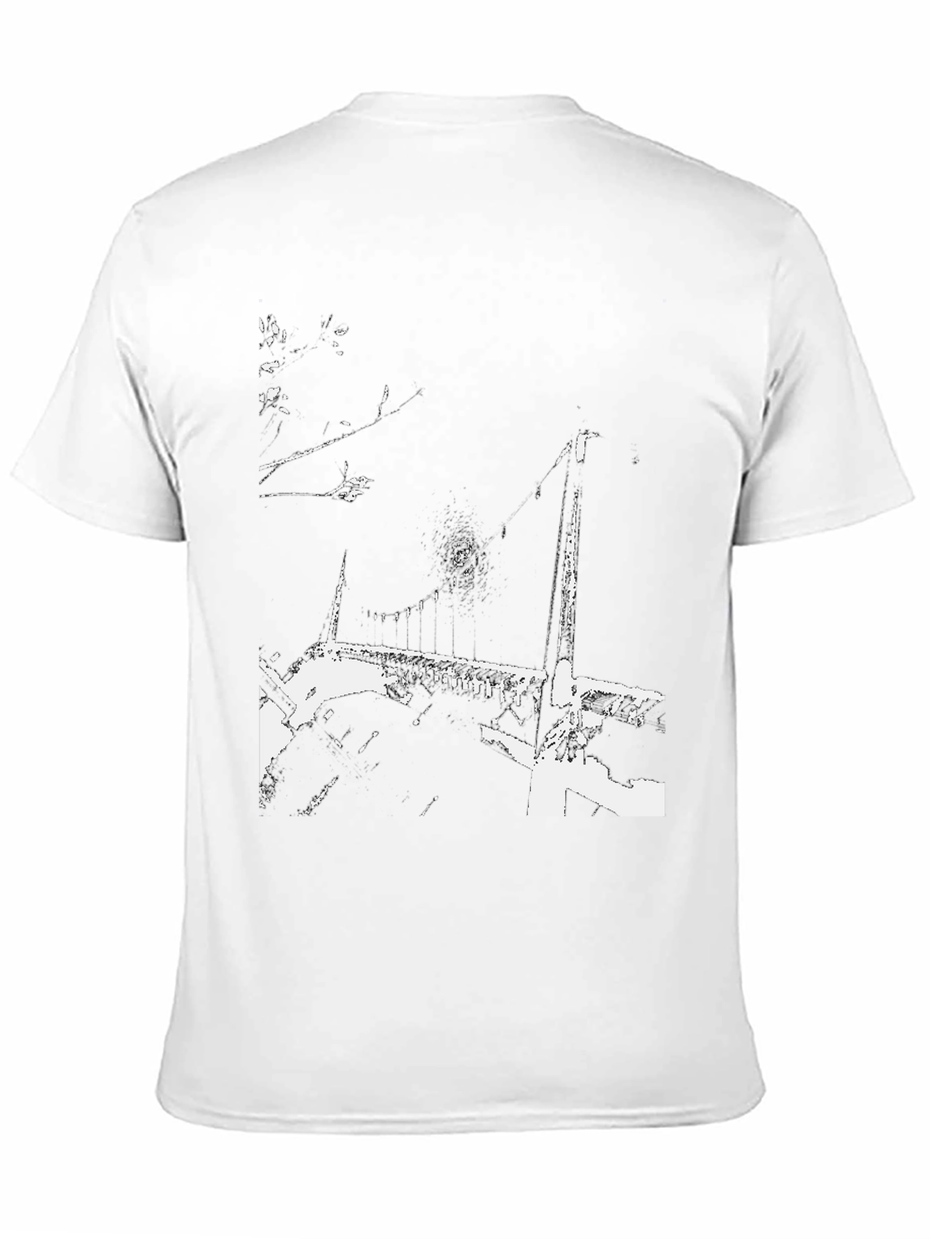 Abstract Bridge Graphic Black T-Shirt