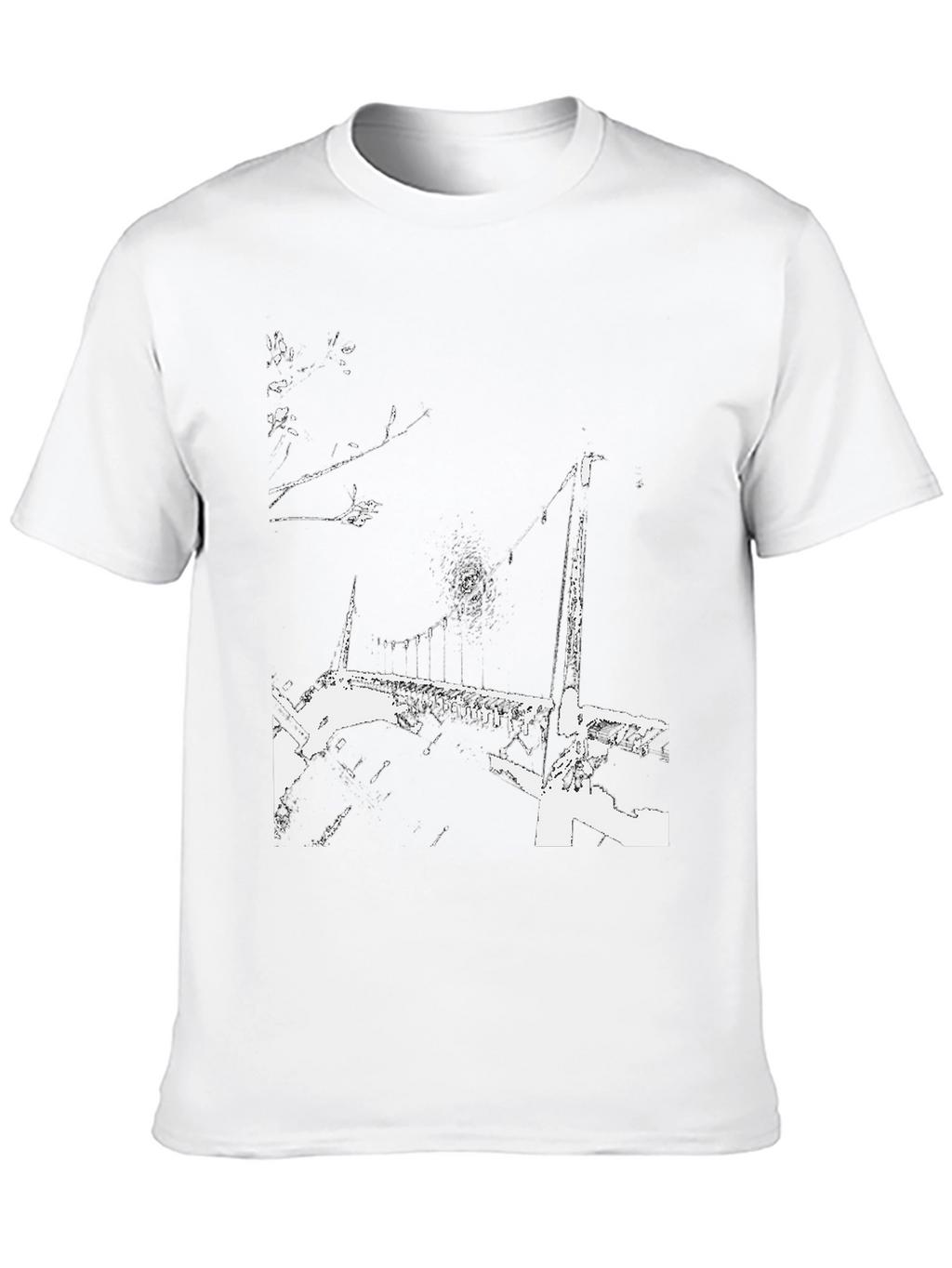 Abstract Bridge Graphic Black T-Shirt