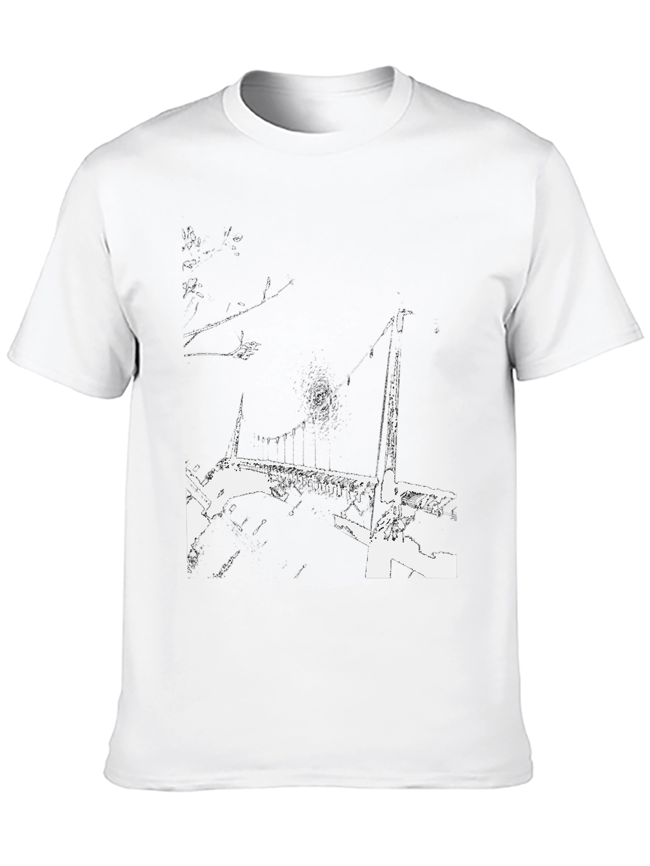 Abstract Bridge Graphic Black T-Shirt