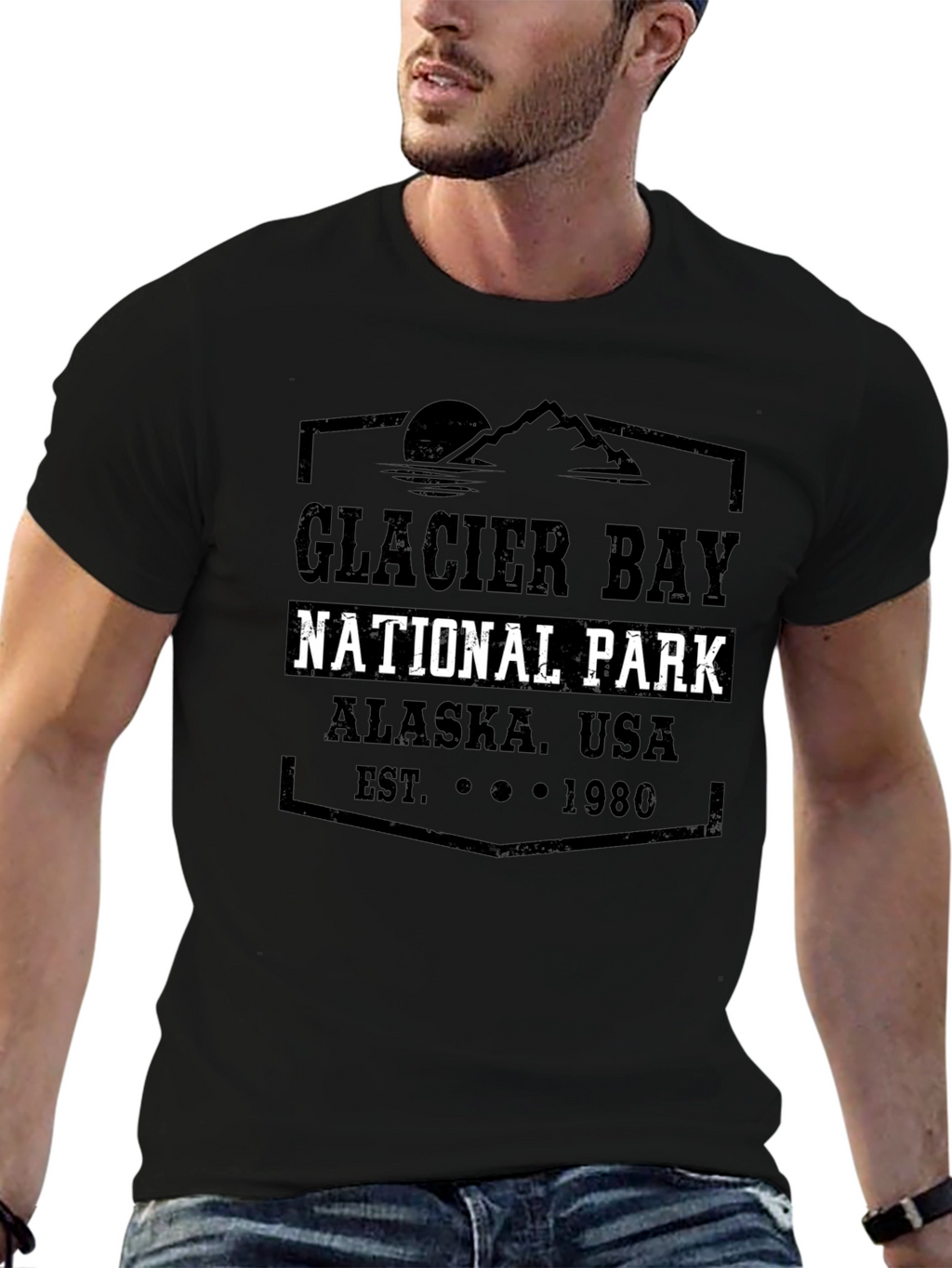 Glacier Bay National Park Alaska USA Black T-Shirt