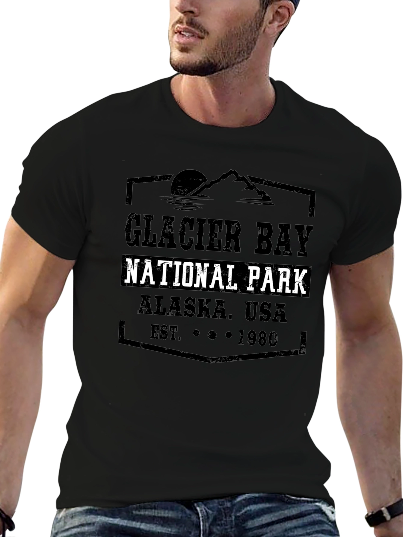 Glacier Bay National Park Alaska USA Black T-Shirt