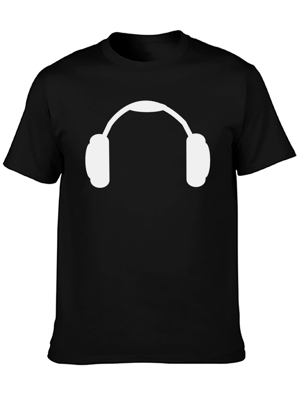 Headphone Graphic Tee - Black Cotton Casual Shirt