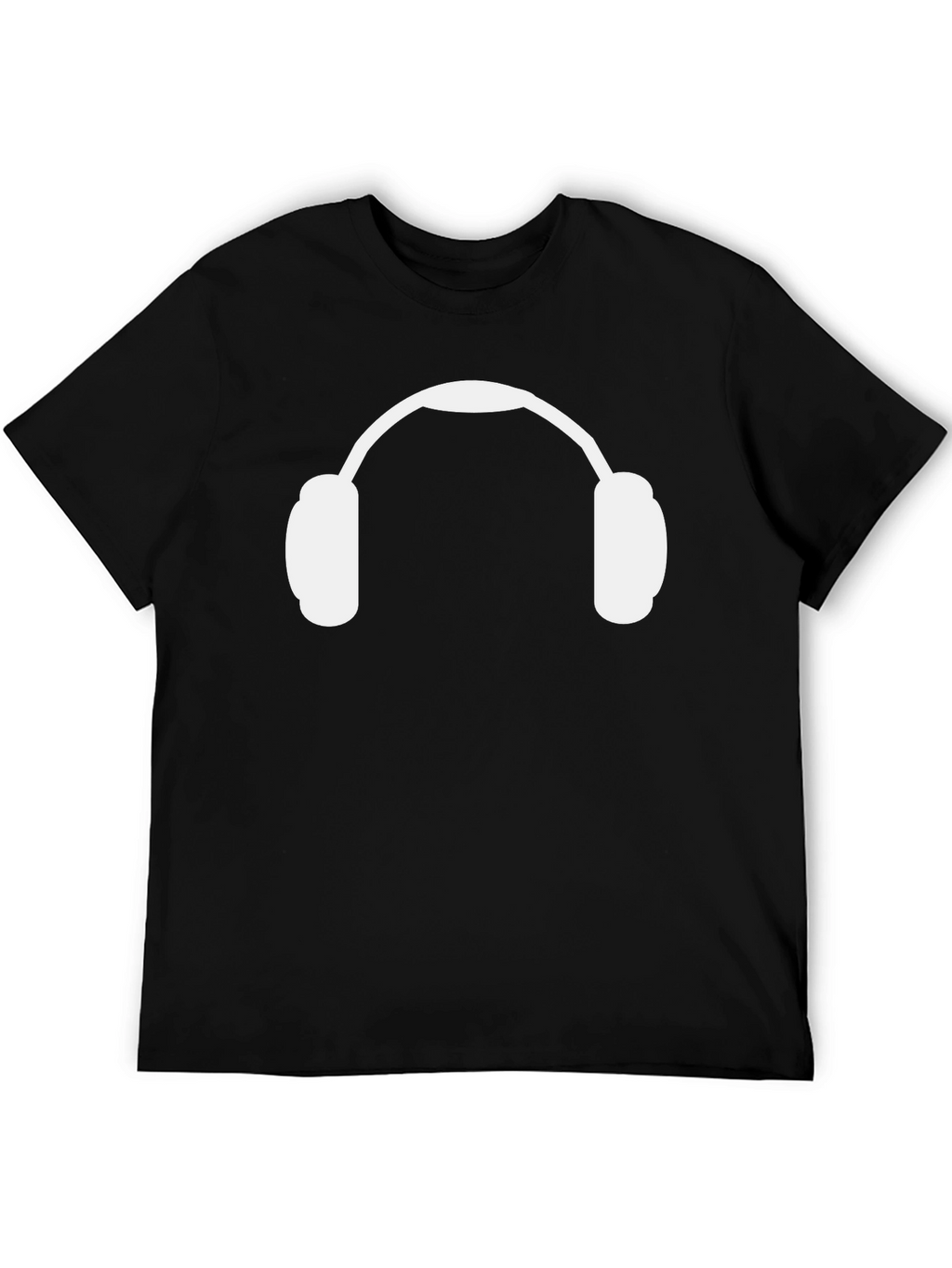 Headphone Graphic Tee - Black Cotton Casual Shirt