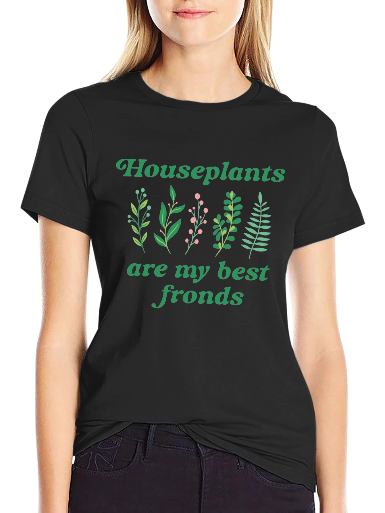 Houseplants Best Fronds Black T-Shirt