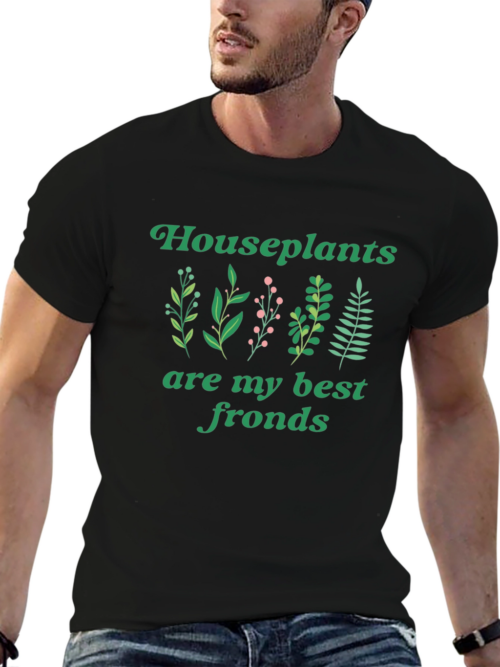 Houseplants Best Fronds Black T-Shirt