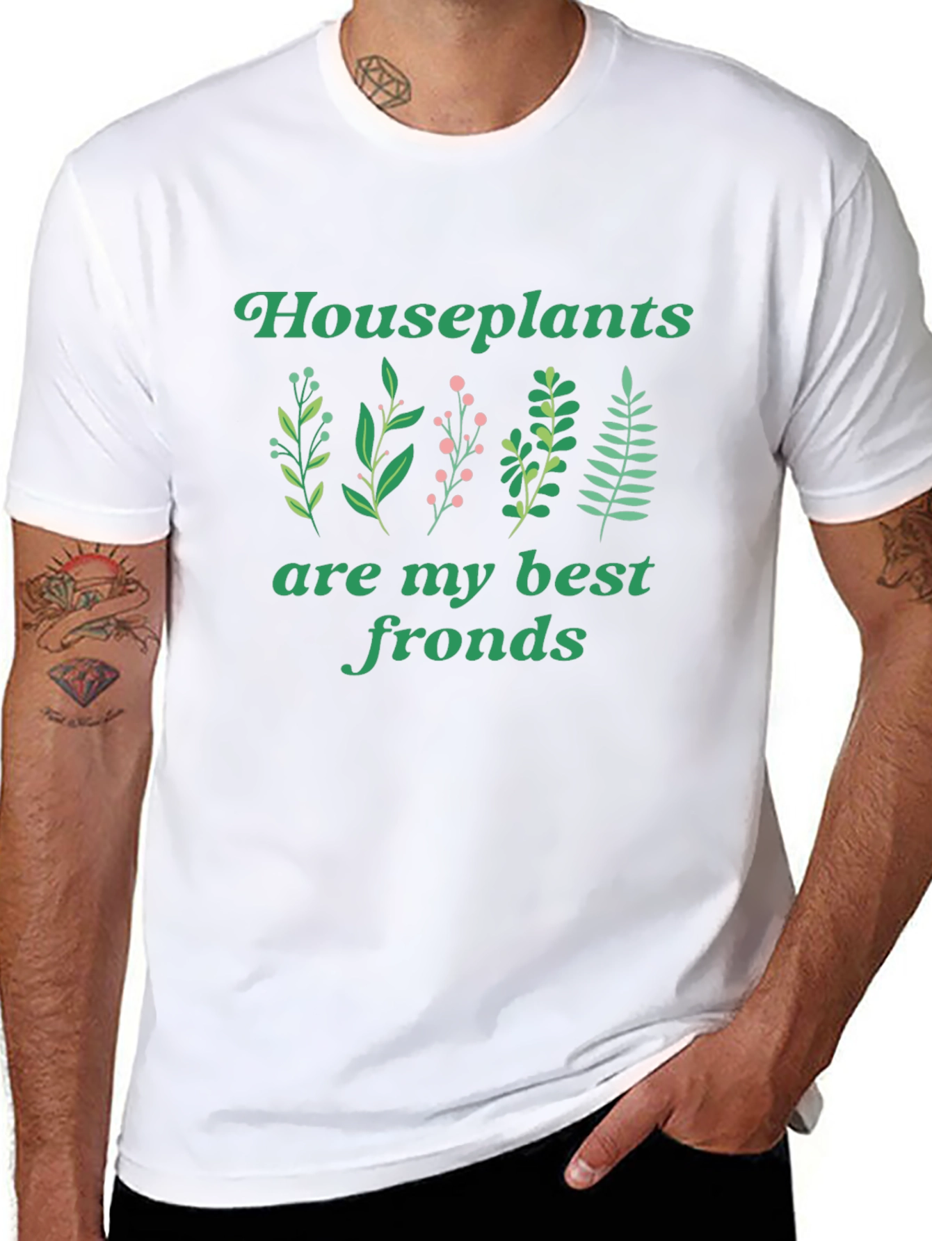 Houseplants Best Fronds Black T-Shirt