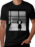 Skull Figure on Black T-Shirt