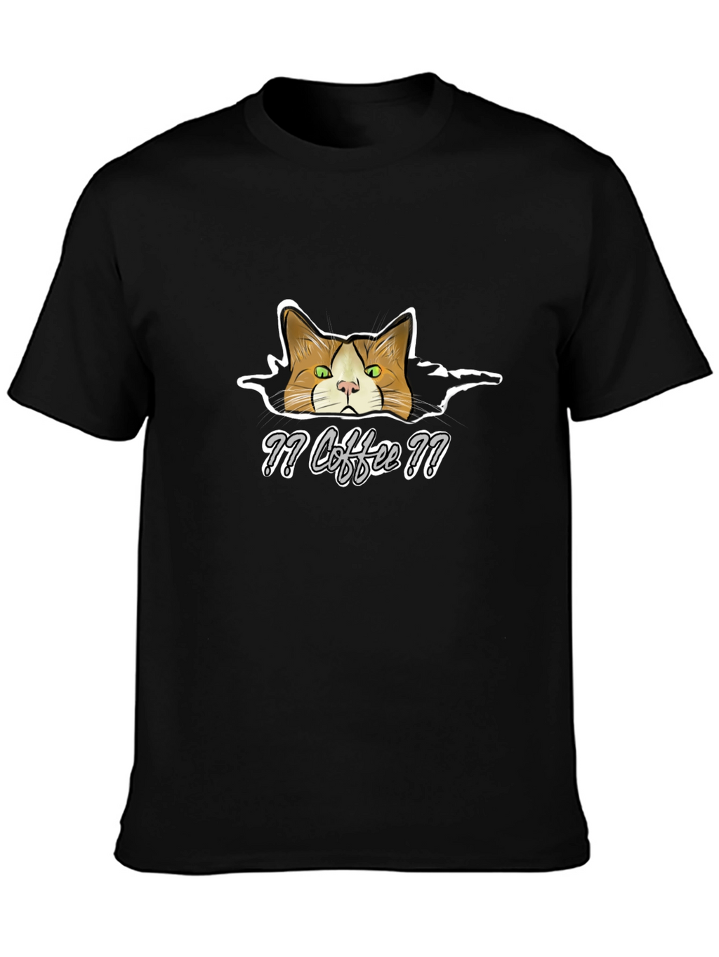 Coffee Cat T-Shirt - Funny Graphic Tee