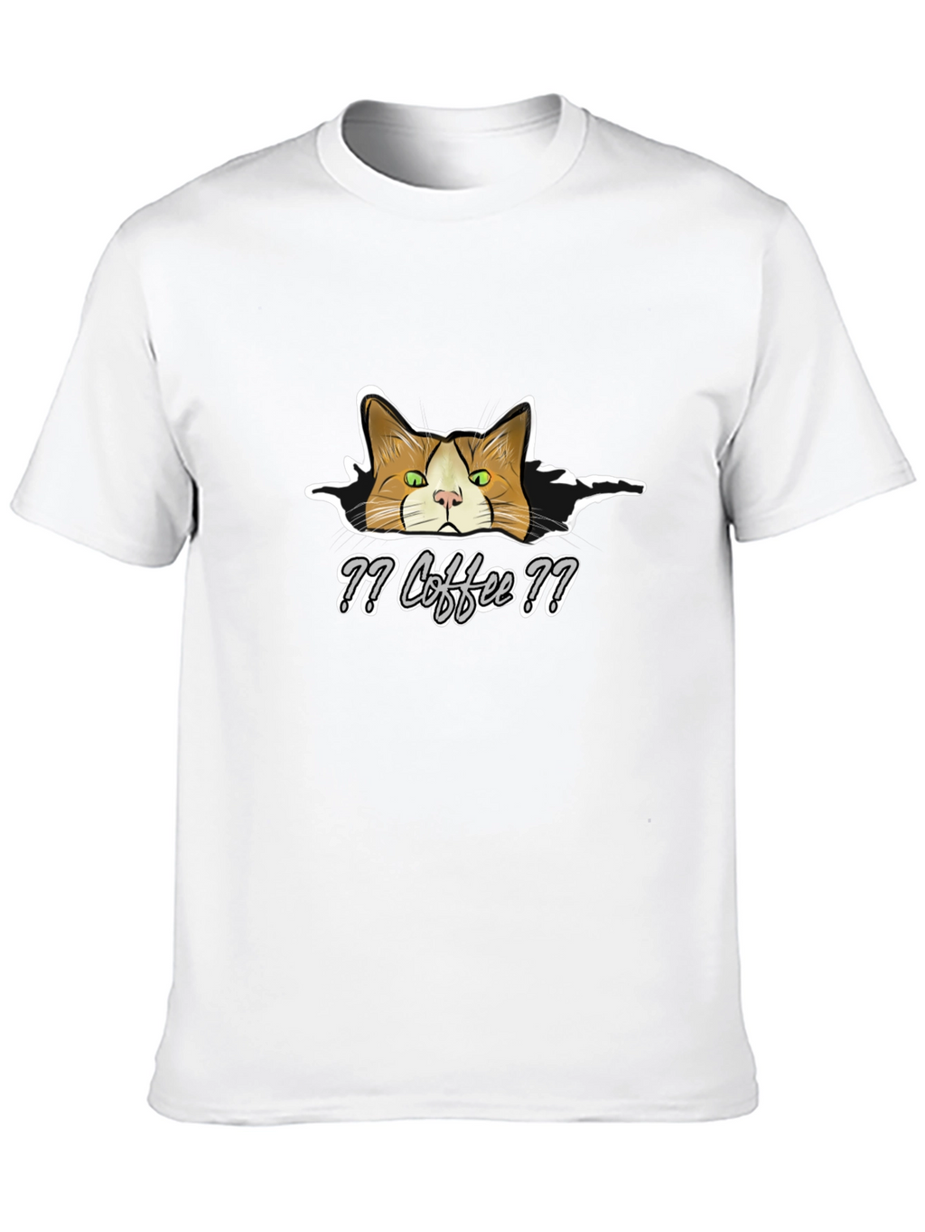 Coffee Cat T-Shirt - Funny Graphic Tee