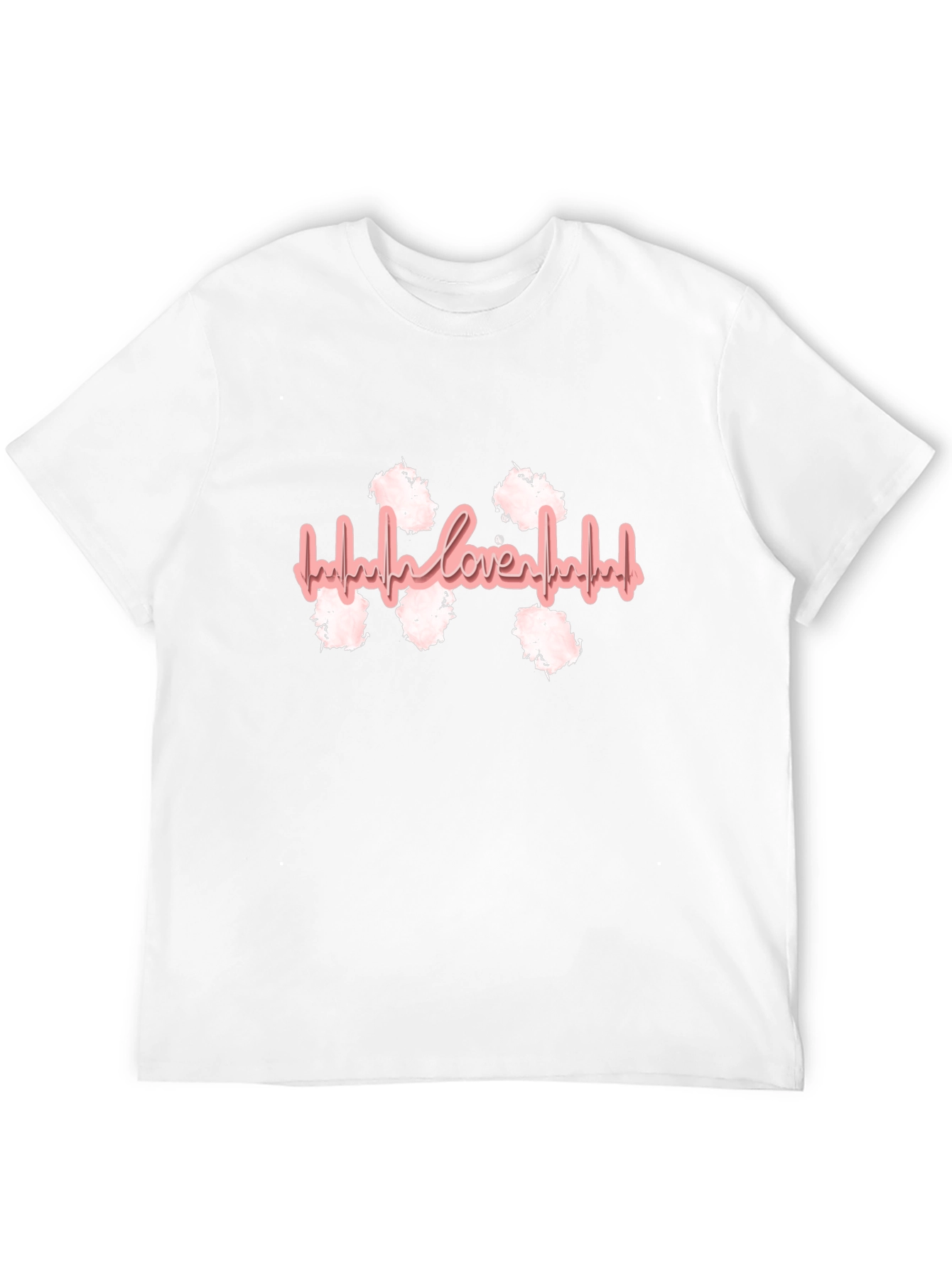 Heartbeat Lover Graphic Print Black T-Shirt