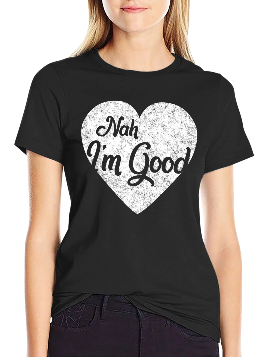 Nah Im Good Graphic Tee - Black Cotton T-Shirt