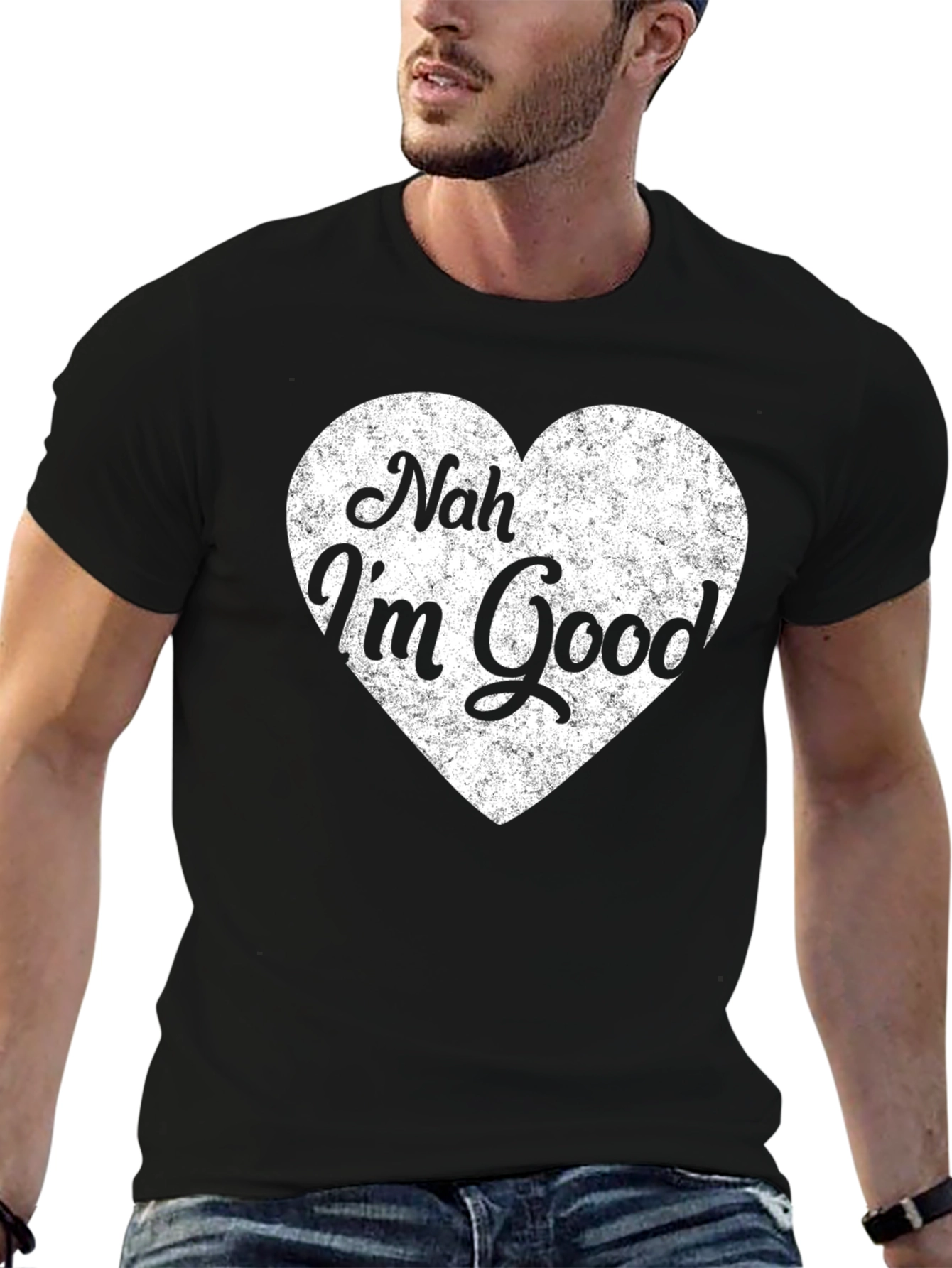 Nah Im Good Graphic Tee - Black Cotton T-Shirt