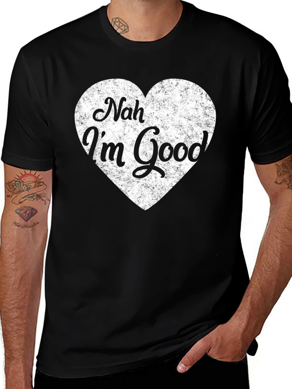 Nah Im Good Graphic Tee - Black Cotton T-Shirt