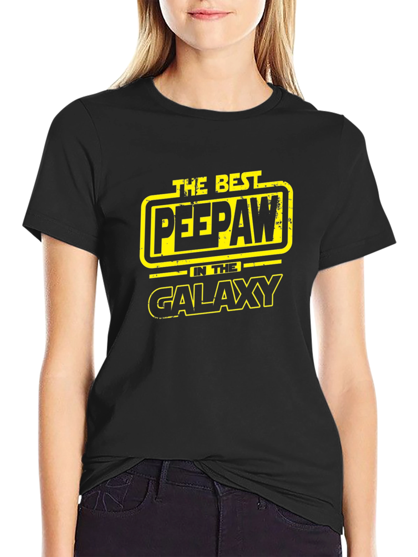 Best Peepaw in the Galaxy Black T-Shirt