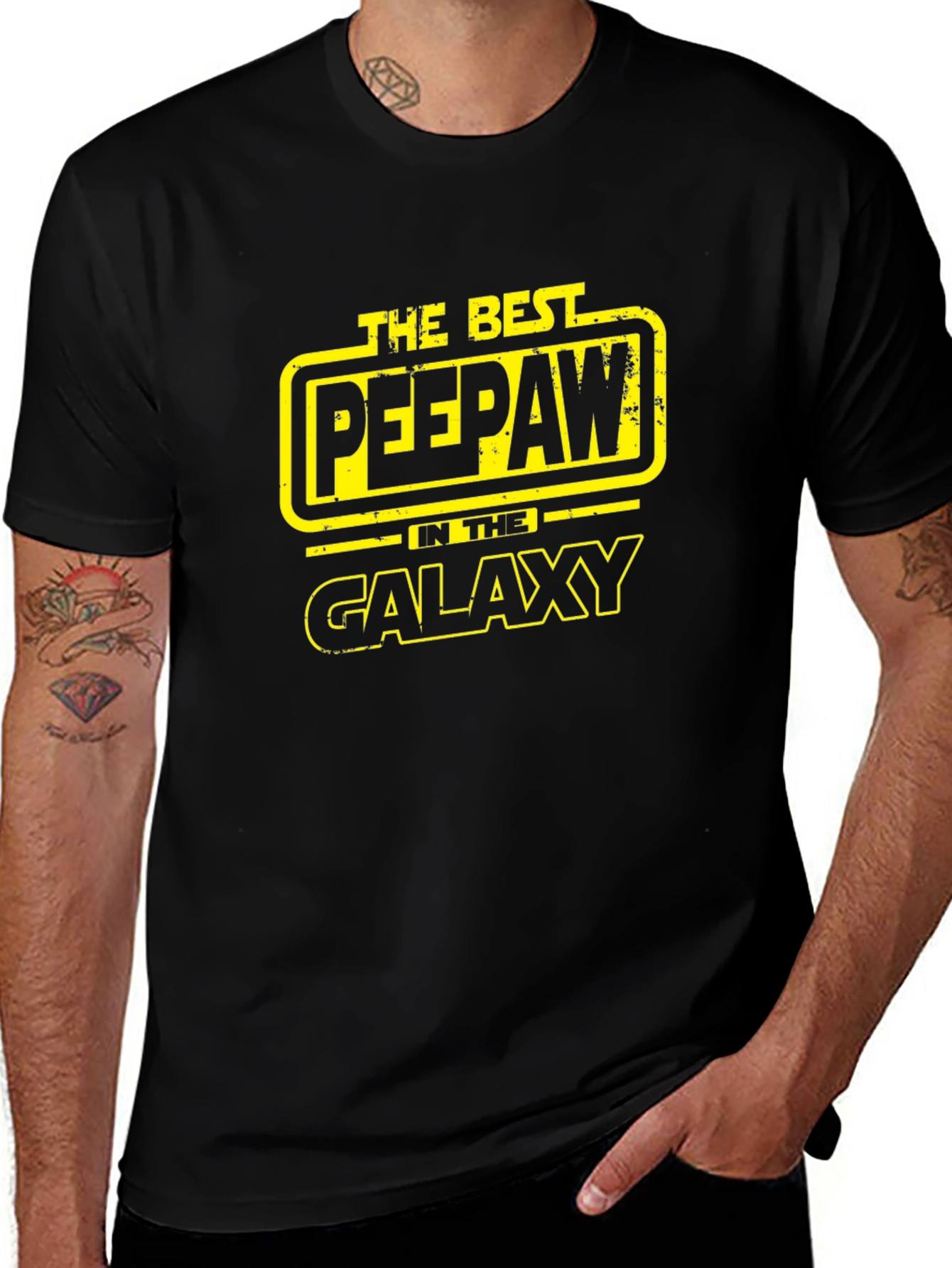 Best Peepaw in the Galaxy Black T-Shirt