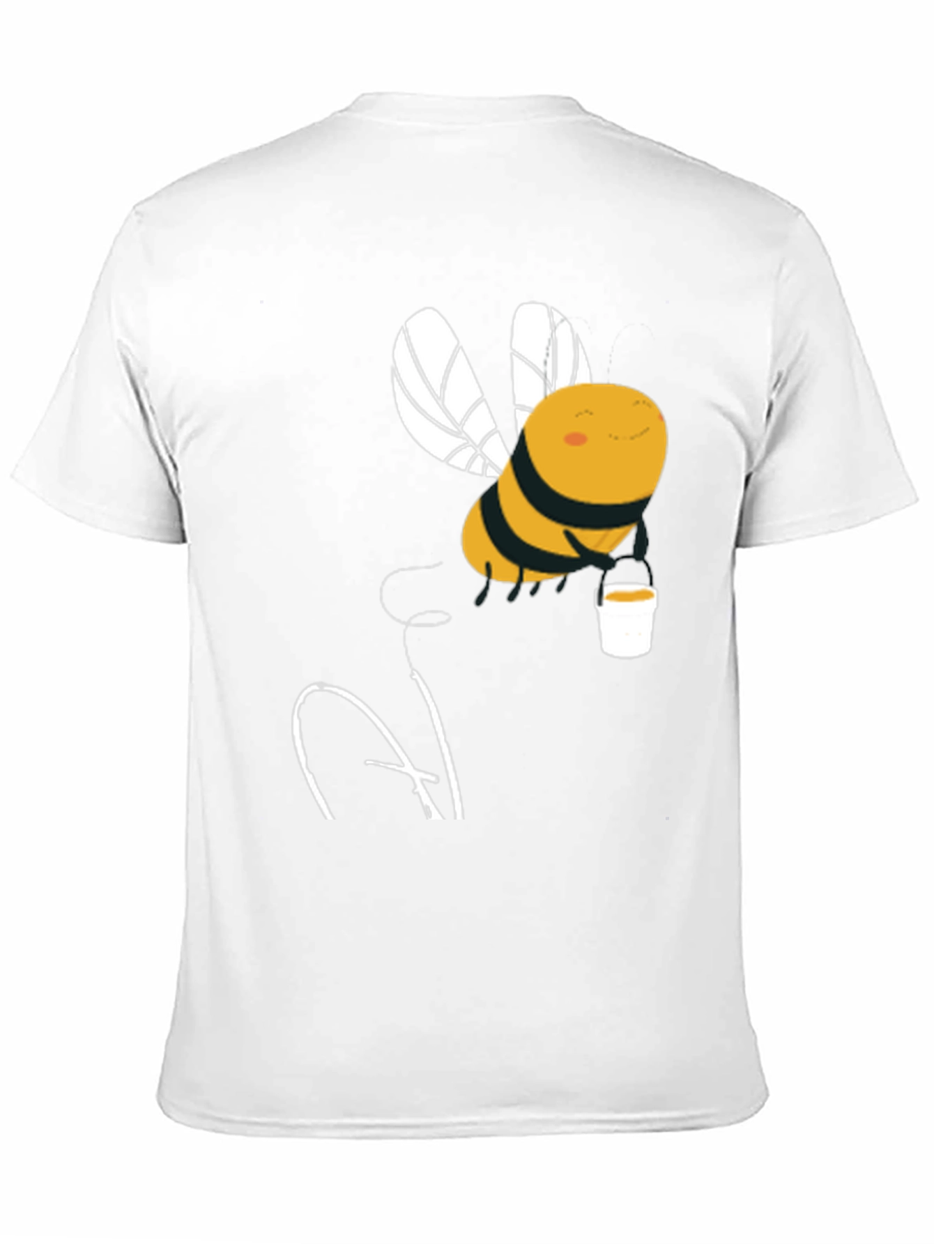 Cute Bee with Honey Cup Graphic Tee