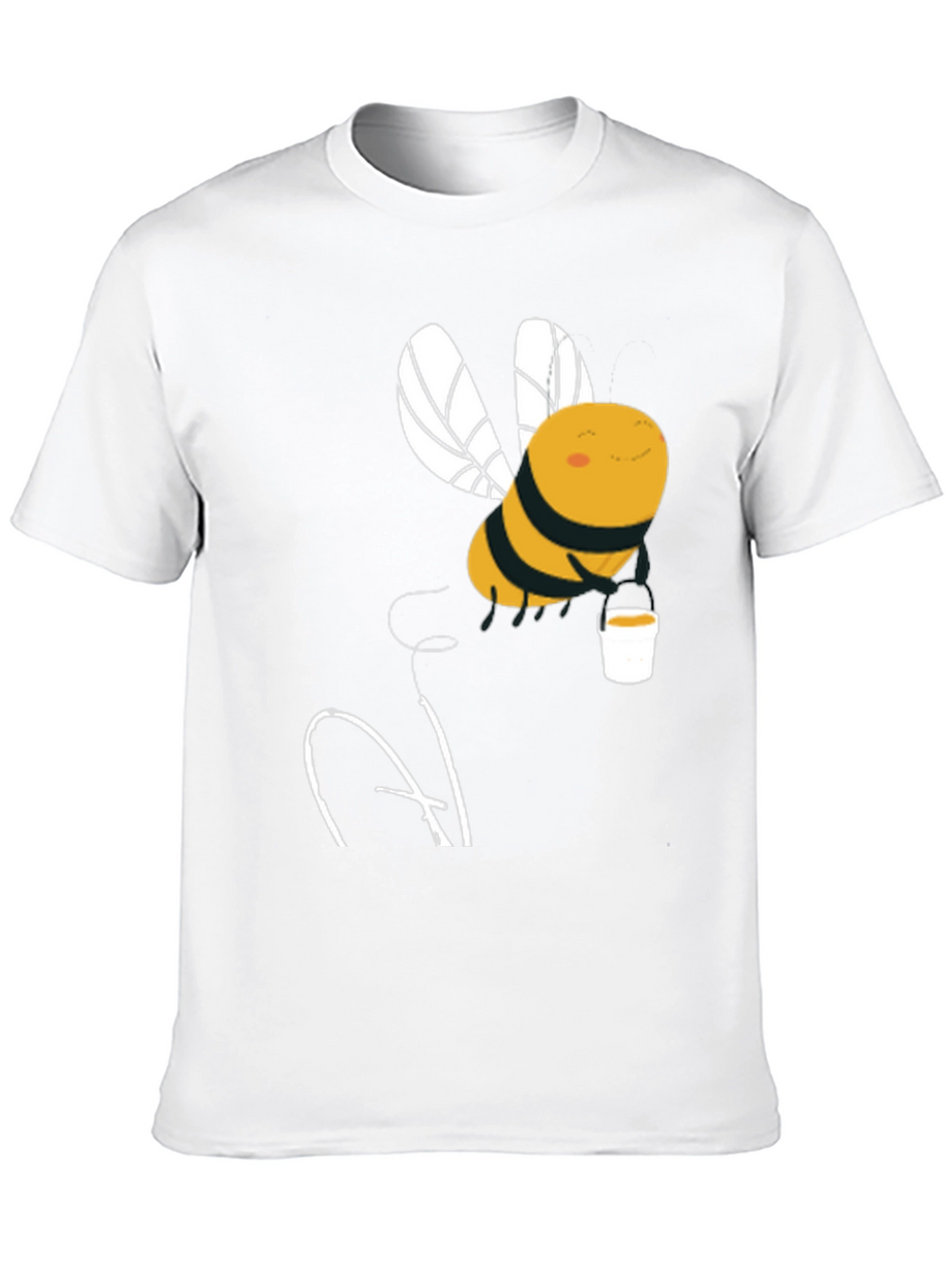 Cute Bee with Honey Cup Graphic Tee